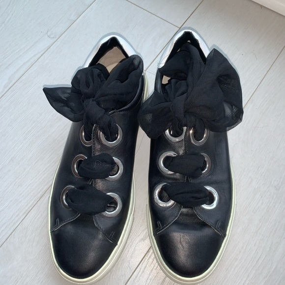 Voile Blanche Vintage Leather Platform Sneakers B&W Size 40 (US 9.5) - Picture 3 of 14
